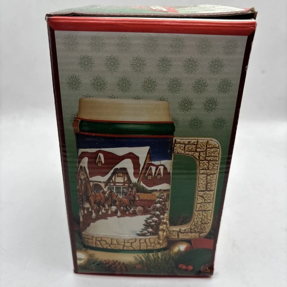 Budweiser Holiday Beer Stein 1998 Grant's Farm Holiday CS343 Clydesdale Anheuser